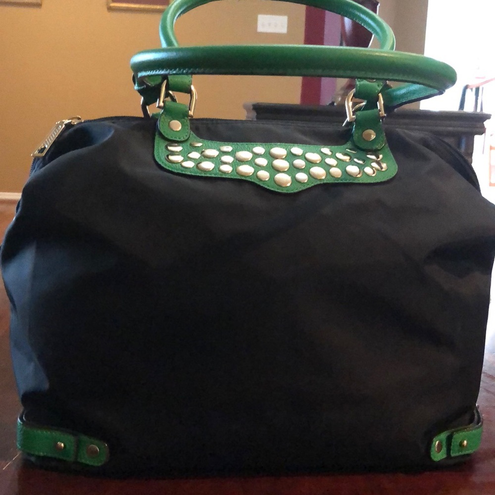 Authentic Rebecca Minkoff Bag. Black Green w Slvr